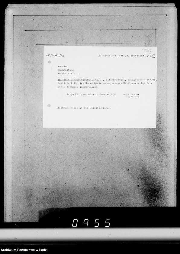 Obraz 17 z jednostki "Konto 00, Komm.181-220 [Rachunki i potwierdzenia odbioru mebli]"