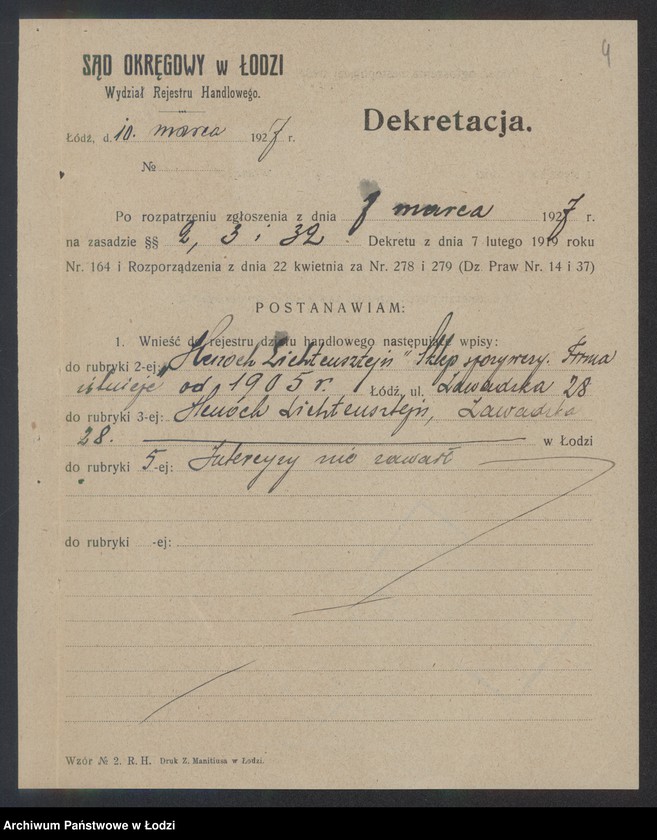 Obraz 6 z jednostki "Henoch Lichtensztejn – sklep spożywczy"