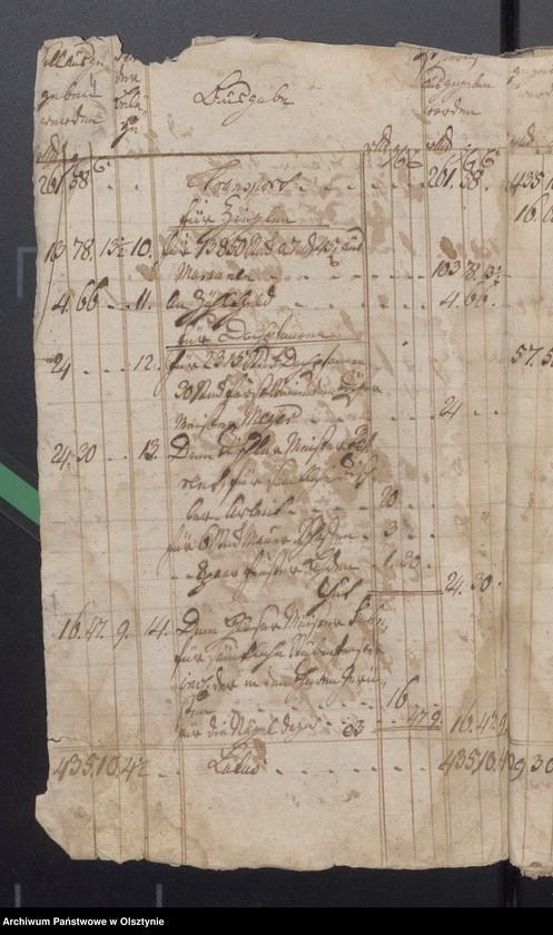 image.from.unit.number "Hospital Bau - Rechnung über Einnahme und Ausgabe Geld"