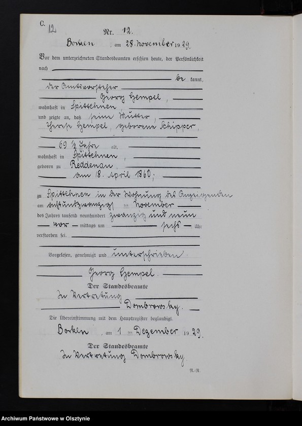 image.from.unit.number "Sterbe-Neben-Register Nr 1 - 13 [ Księga zgonów - wtóropis ]"