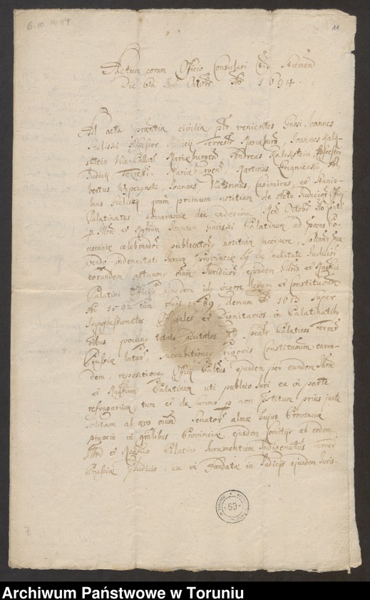 image.from.unit.number "[Stanisław Aleksander Konopacki. Oblaty, manifestacje szlachty, wyroki sądowe, pisma dot. starostwa nowskiego, przywileje królewskie (również dla siostry - Teresy zam. Szczepańska), itp.]"