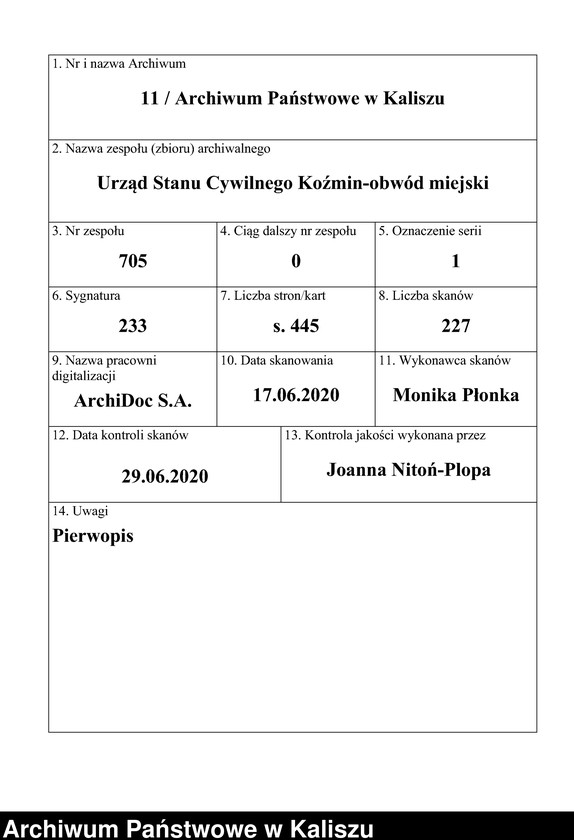 Obraz 1 z jednostki "[Księga urodzeń]"