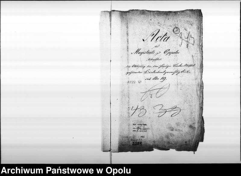 Obraz 4 z jednostki "Acta des Magistrats zu Oppeln betreffend: die Ablösung der dem hiesigen Bäcker-Mittel gehörenden Bäckerbankgerechtigkeit sub Nro 19"