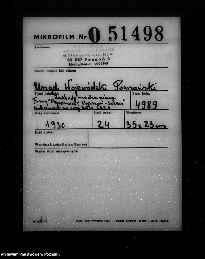 Obraz 2 z jednostki "Zakłady mechaniczne "Agromech" Poznań-Sołacz-Urbanowo nr woj. kotła 6431"