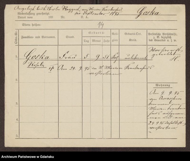 image.from.unit.number "Karty meldunkowe: Gosebruch - Gottschalk"