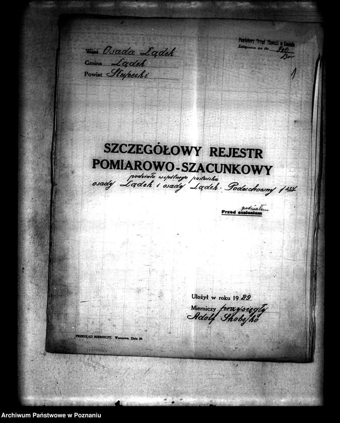 Obraz 5 z jednostki "Szczegółowe rejestry pomiarowo-szacunkowe podziału wspólnego pastwiska osady Lądek i osady Lądek Poduchowny I"