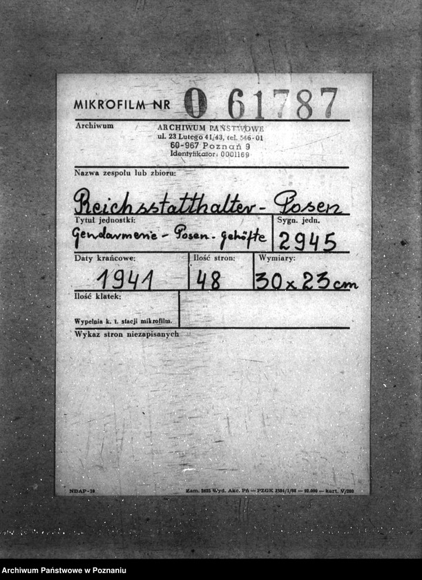 Obraz 2 z jednostki "Gendarmerie - Posen - Gehöfte"