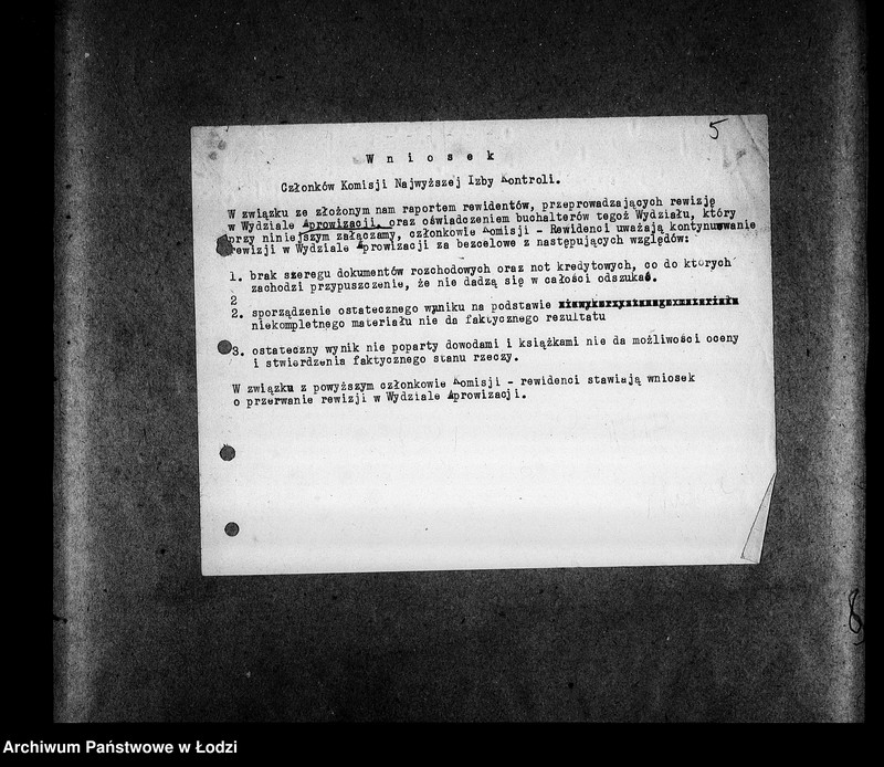 Obraz 8 z jednostki "[Protokoły i raporty z lustracji wydziałów i resortów]"