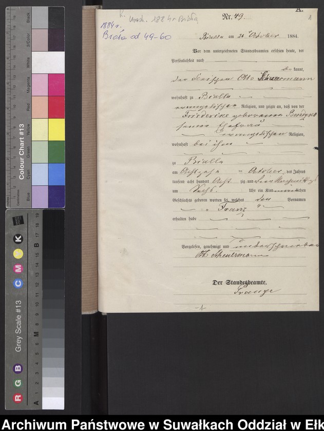 image.from.unit.number "[Geburts-Haupt-Register des Königlichen Preussischen Standes-Amtes Bialla Kreis Johannisburg]"
