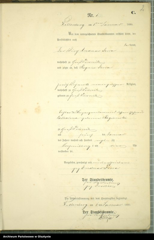 Obraz z jednostki "Sterbe-Neben-Register Nr 1 - 152"