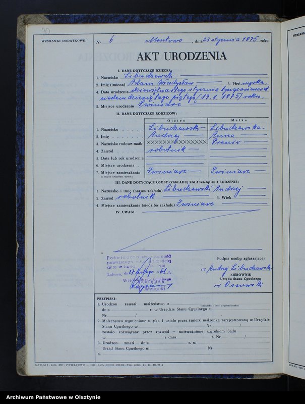 image.from.team "Urząd Stanu Cywilnego w Zwiniarzu pow. nowomiejski"