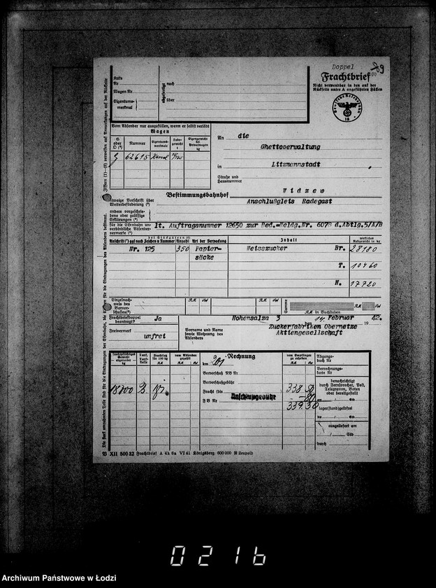 Obraz 13 z jednostki "Aufträge [Lieferscheinen und Rechnungen] 12596-12650 Lebensmitteleinkauf 5/Mü"