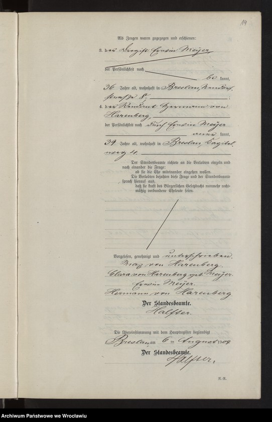image.from.unit.number "Heiraths-Haupt-Register Breslau II 1909 Band 4"