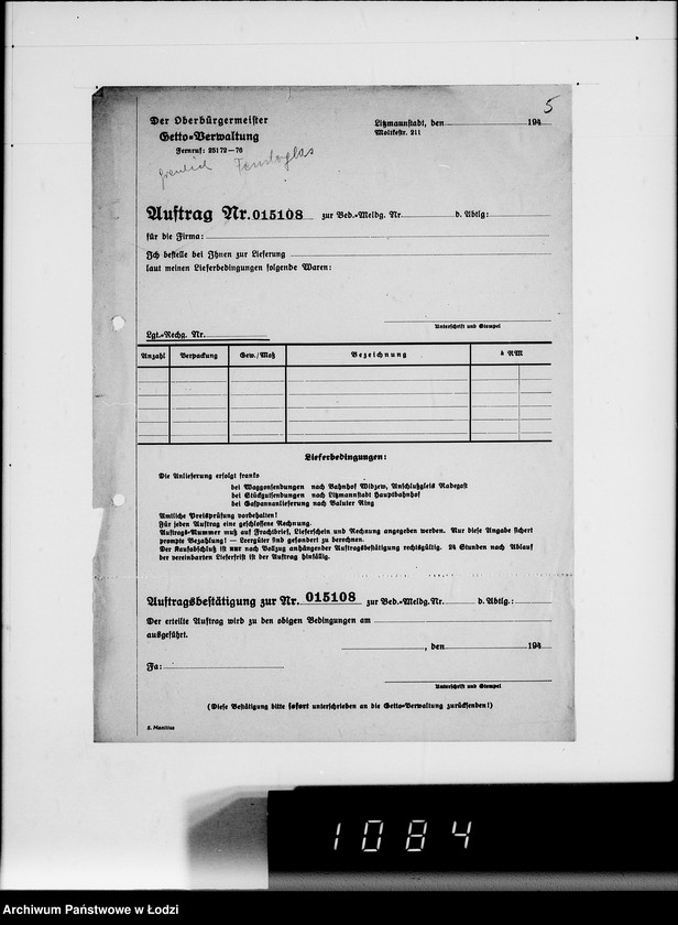 Obraz 9 z jednostki "Aufträge 15101-15108 und Rechnungen Firma R.Greulich Breslau.Chemische Produkte"