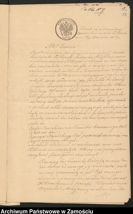 image.from.unit.number "Alegaty do ksiąg urodzeń, małżeństw i zgonów z lat 1866 – 1870"