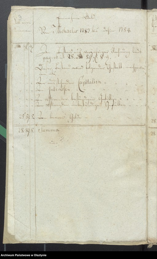 image.from.unit.number "Kobultische Kirchen-Rechnung über Einnahme und Ausgabe Geld"