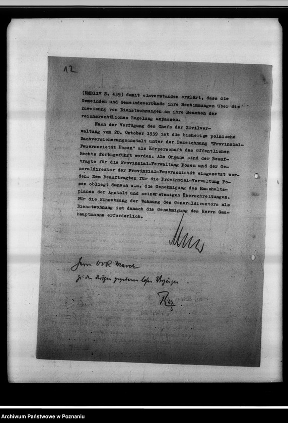 Obraz 16 z jednostki "Aufsicht über die Posensche Feuersozietät."