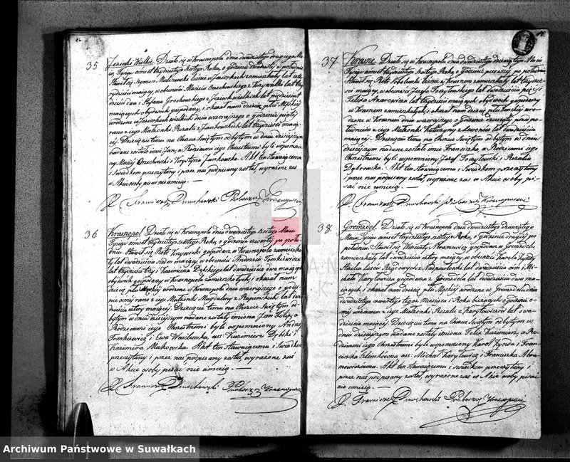 image.from.unit.number "Duplikat Narodzonych, Zaślubionych i Zeszłych w Parafii Krasnopolskiey z Roku 1836."