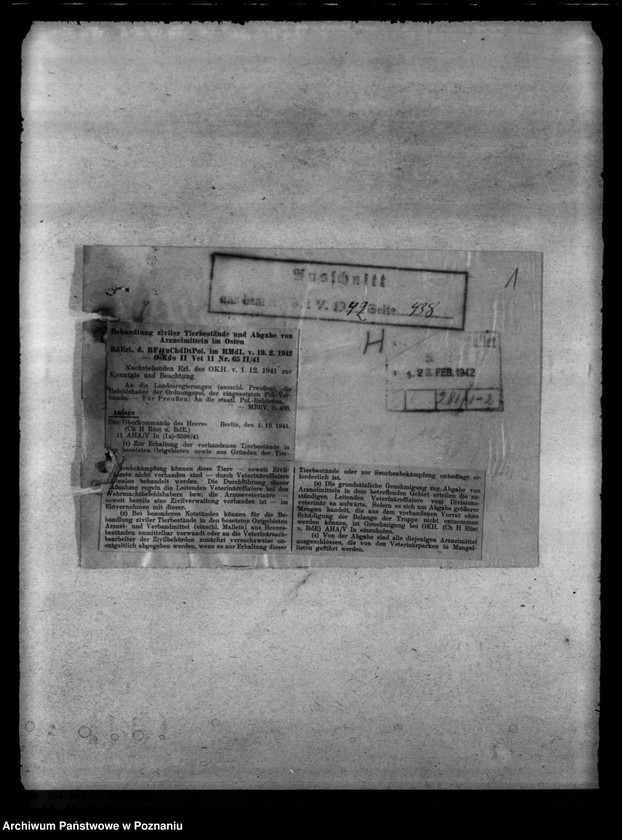 Obraz 5 z jednostki "Belieferung der Tierärzte und Medinzinalpersonen"