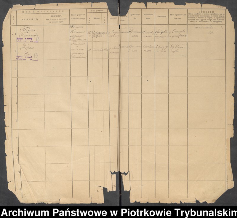 Obraz 10 z jednostki "Kniga postoânnago narodonaseleniâ der. Ignacov˝, Aleksandropol´ [Ignaców, Pieńki]"