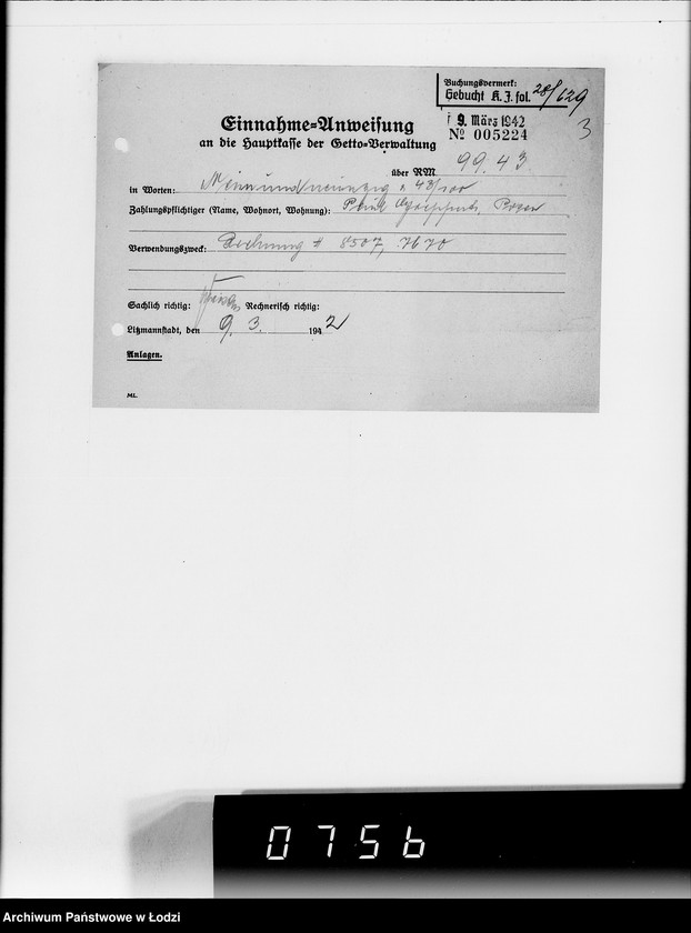 Obraz 7 z jednostki "4. Kassenbelege von nr 627- 846"