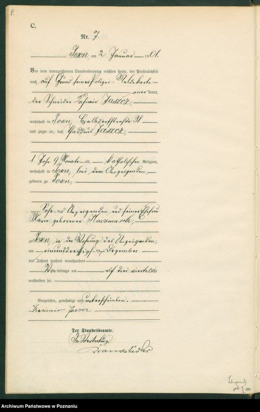 Obraz 10 z jednostki "Księga miejscowa zgonów t. I"