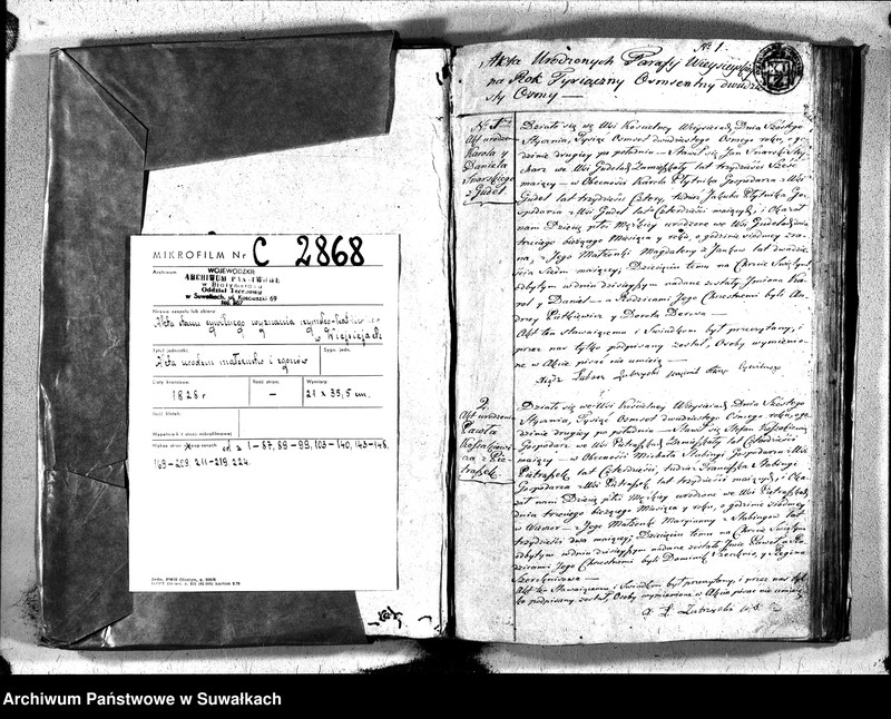 Obraz 3 z jednostki "Duplikat urodzonych, zaślubuionych i zeszłych parafii wieysieysiey na rok 1828"