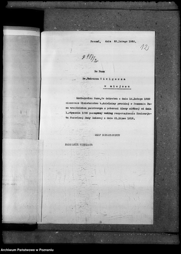 Obraz 16 z jednostki "Sprawy ogólne osobowe Departamenu Rolnictwa i Dóbr Państw. Wydział Leśny personalne ogólne"