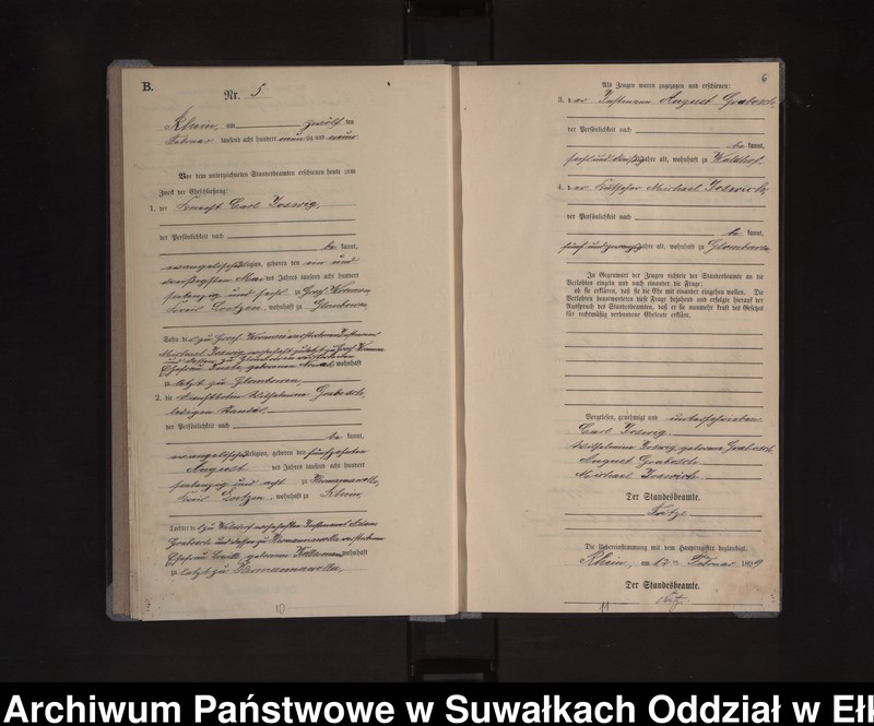 image.from.unit.number "Heiraths-Neben-Register des Königlichen Preussischen Standes-Amtes Orlen Kreis Loetzen"