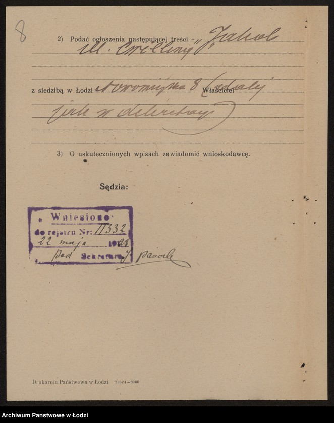 Obraz 10 z jednostki "Jakub Mendel Cwilling- sprzedaż galanterii"