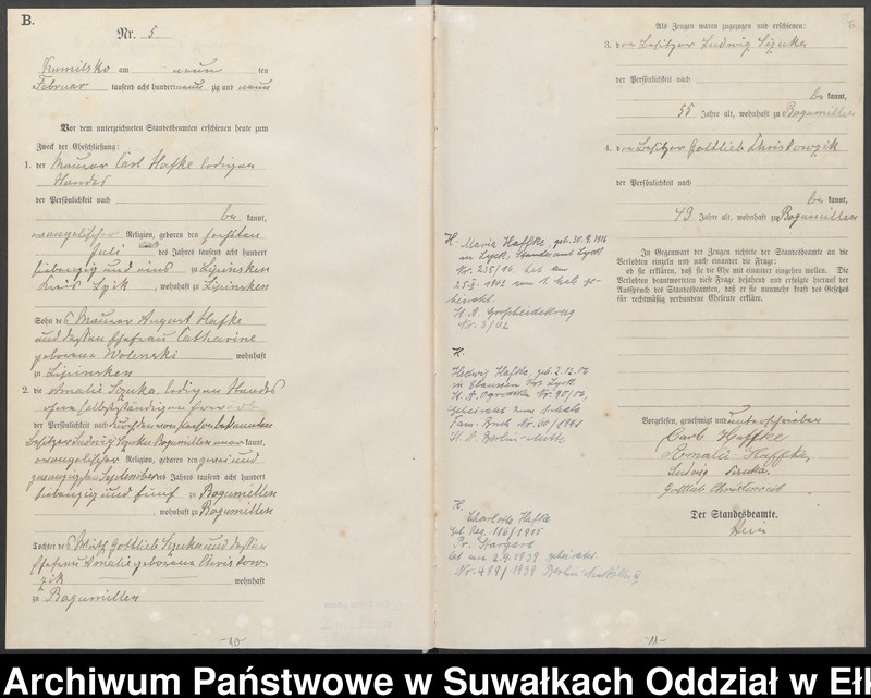 image.from.unit.number "Heiraths-Haupt-Register des Königlichen Preussischen Standes-Amtes Kumilsko Kreis Johannisburg"
