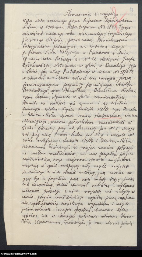 Obraz 19 z jednostki "Ludwik Heller i S-ka – wyrób i sprzedaż towarów manufakturowych"