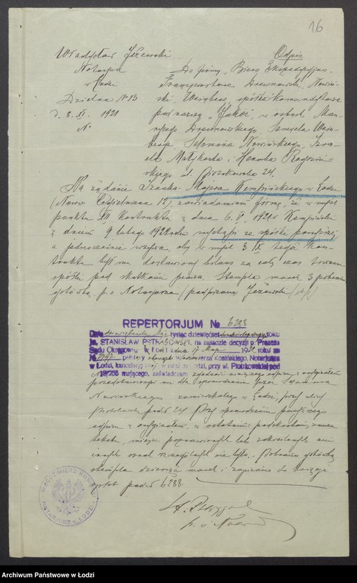 Obraz 18 z jednostki "„Jakor – M. Drewnowski, S. Nowicki, S. Weinberg” – Biuro ekspedycyjno-transportowe spółka komandytowa"