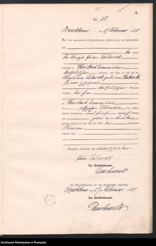 Obraz 18 z jednostki "Geburts-Neben-Register"