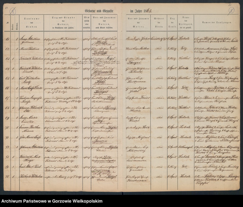 image.from.unit.number "Duplikate der Hauptkirche Landsberg an der Warthe (zawiera także księgi zgonów Konkordien Kirche mit der reformirten und Militair Gemeinde z 1863 r.)"