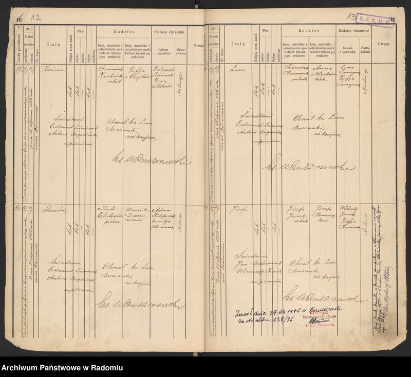 image.from.unit.number "[Duplikat Tom I a i Tom I b Księga urodzonych parafii Głowaczów za 1916 rok]"