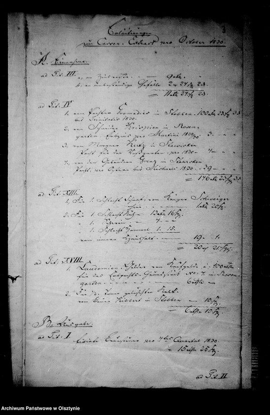 image.from.unit.number "Cassen- Extract ---der Administrations- Casse in Steinort"