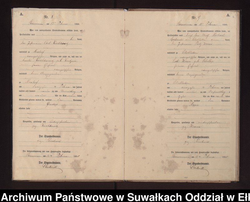 image.from.unit.number "Geburts-Neben-Register des Preussischen Standes-Amtes Stasswinnen Kreis Loetzen"