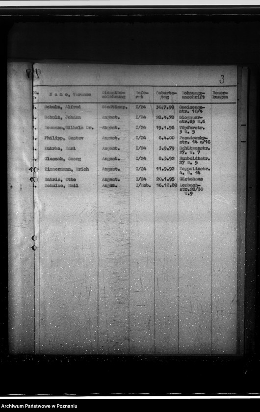 Obraz 7 z jednostki "Nachweisung der Gefolgschaftsmitglieder für den Nachtdienst"