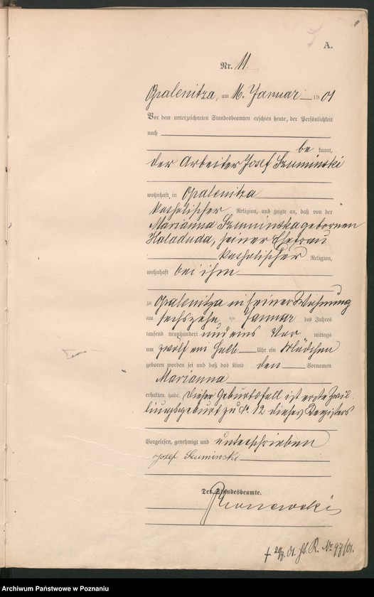 Obraz 14 z jednostki "Rejestr urodzenia"