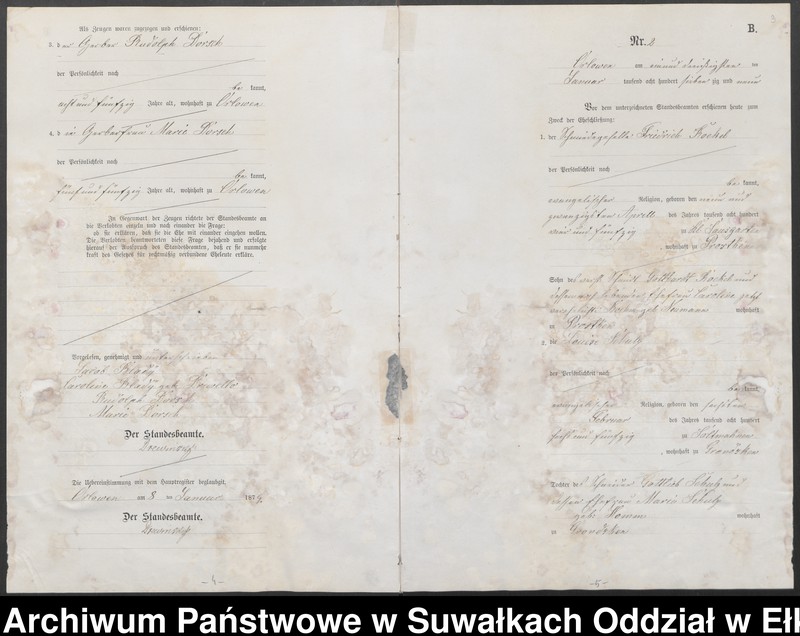 image.from.unit.number "Heiraths-Neben-Register des Preussischen Standes-Amtes Orlowen Kreis Loetzen"