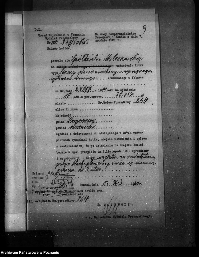 Obraz 13 z jednostki "Spółdzielnia Mleczarska w Komorzewie, pow. obornicki nr woj. 864"