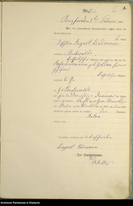 image.from.unit.number "Geburts-Haupt-Register Nr 1 - 106"