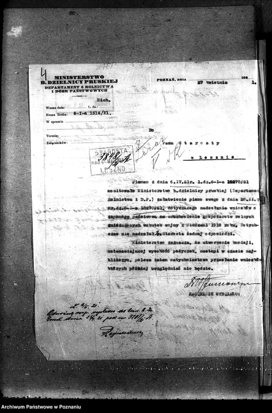 Obraz 8 z jednostki "Sprawy szczegółowo-administracyjne Szkody wojenne p. Leszno"