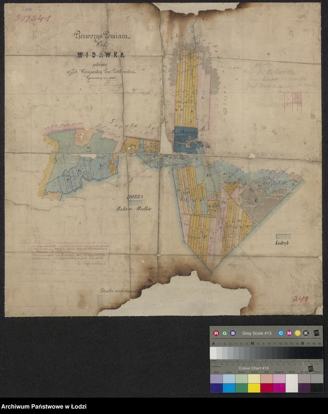 Obraz 1 z jednostki "Pierworys pomiaru wsi Widawka położonej w guberni warszawskiej w powiecie piotrkowskim"