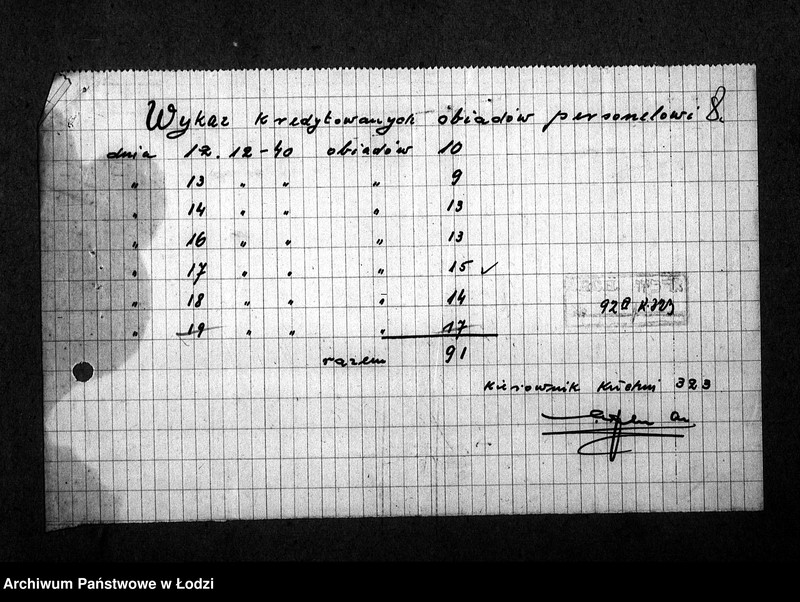 Obraz 11 z jednostki "[Kuchnia nr 323, ul. Żydowska 16. Kuchnia nr 173, ul. Żydowska 28. Kuchnia, ul. Żydowska 34. Działalność kuchni, personel, konsumenci, kontrole]"