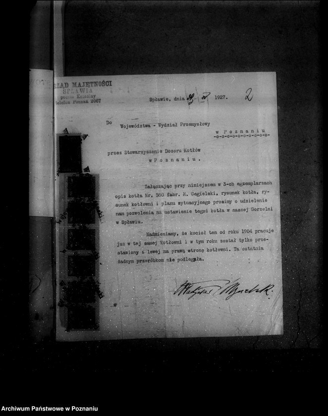 Obraz 6 z jednostki "Gorzelnia rolnicza w Spławiu powiat poznański hr. Mycielski nr woj. 298"