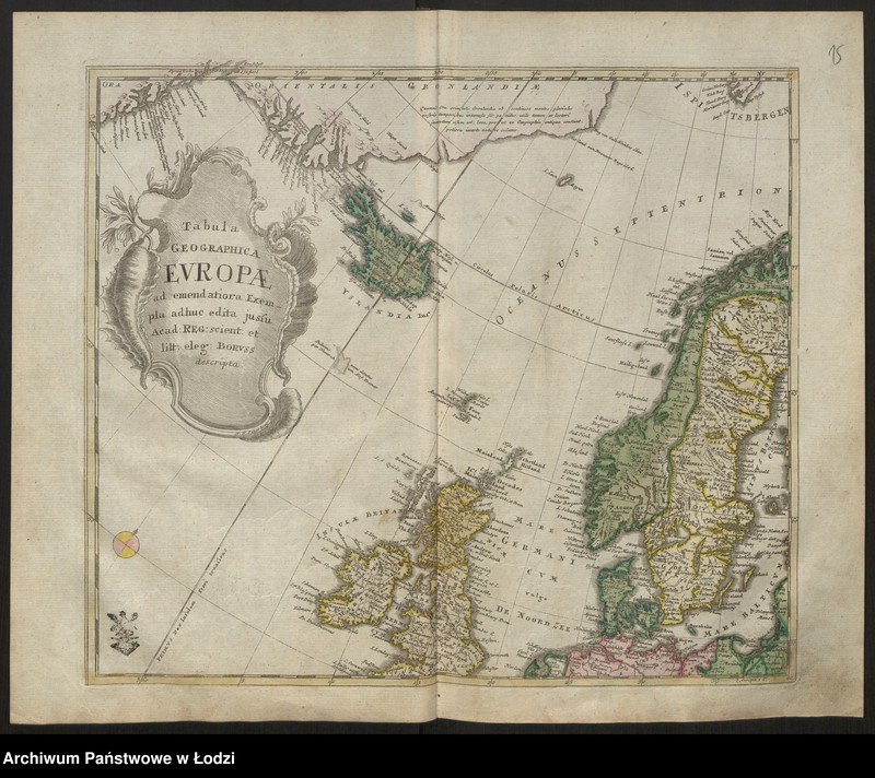 Obraz 17 z jednostki "Geographischer Atlas besteherd in 44 Land-Karten worauf alle Theile des Erd-Grenses vorgestellet werben. Auf Befehl der Königlischen Academie der Wissenschaften, Berlin 1750"