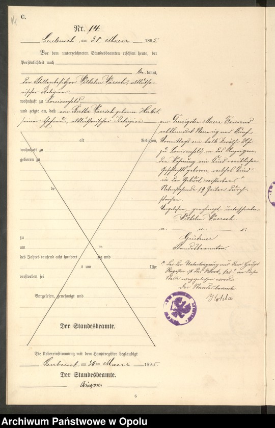 image.from.unit.number "Sterbe-Neben-Register Standes-Amt Leubusch 1895"