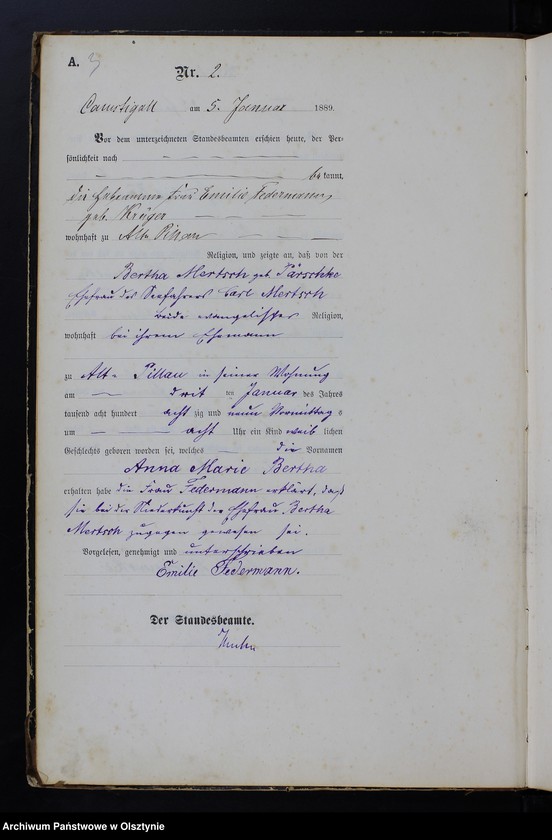 image.from.unit.number "Geburts-Haupt-Register Nr 1 - 199"